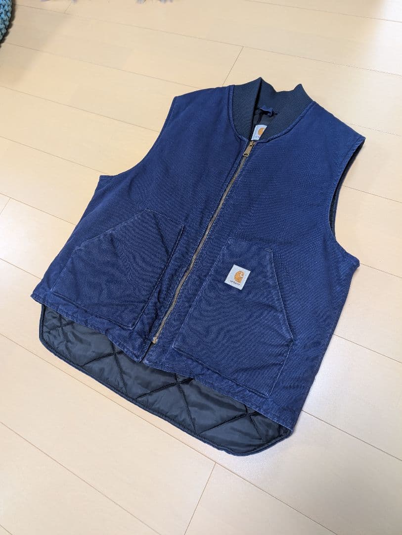 超スペシャル 90s ヴィンテージ カーハート ベスト XL ネイビーブルー