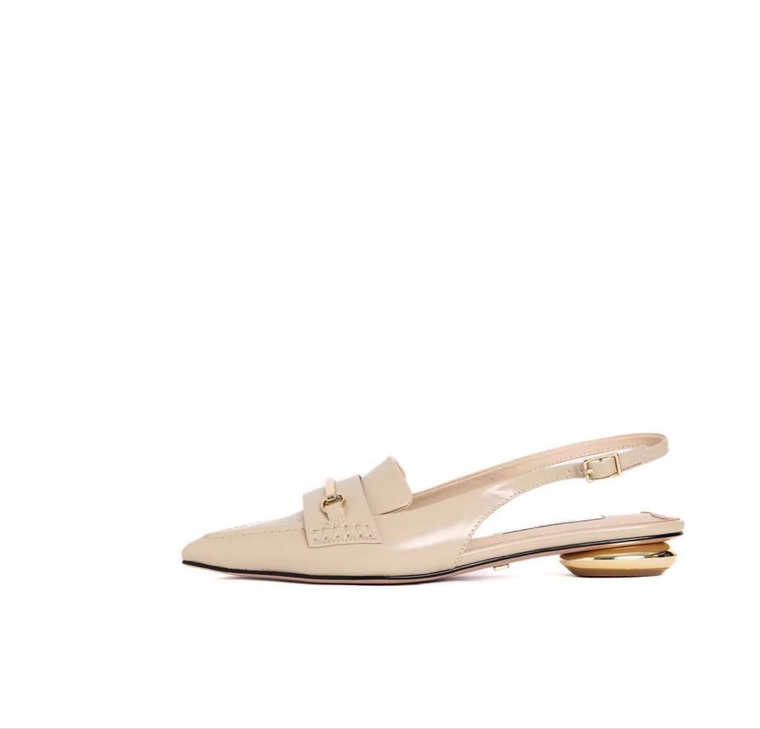 Her lip to Bit Slingback Mules トープ 37サイズ