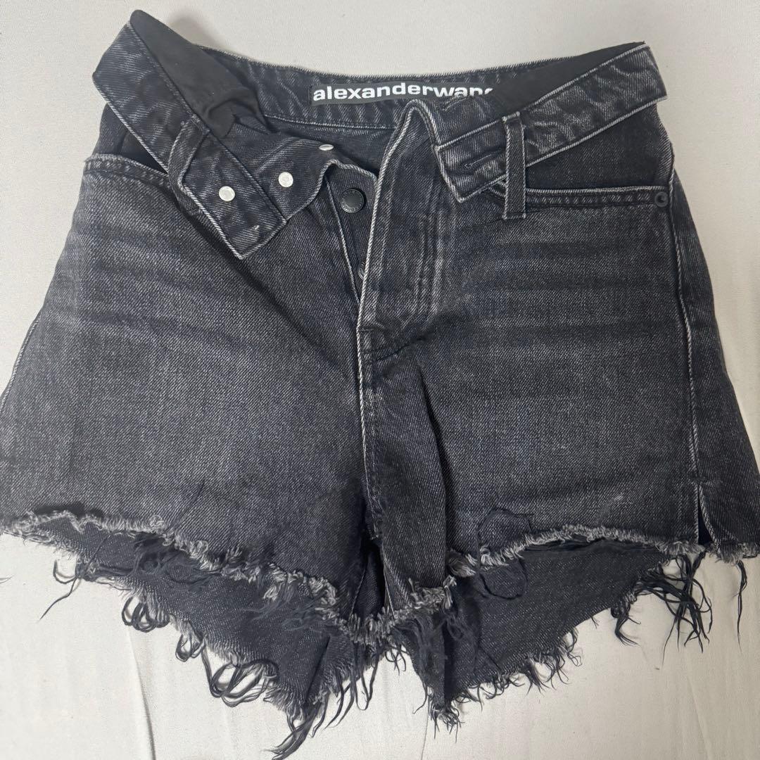 alexanderwang ブラックデニム　ショートパンツ 24