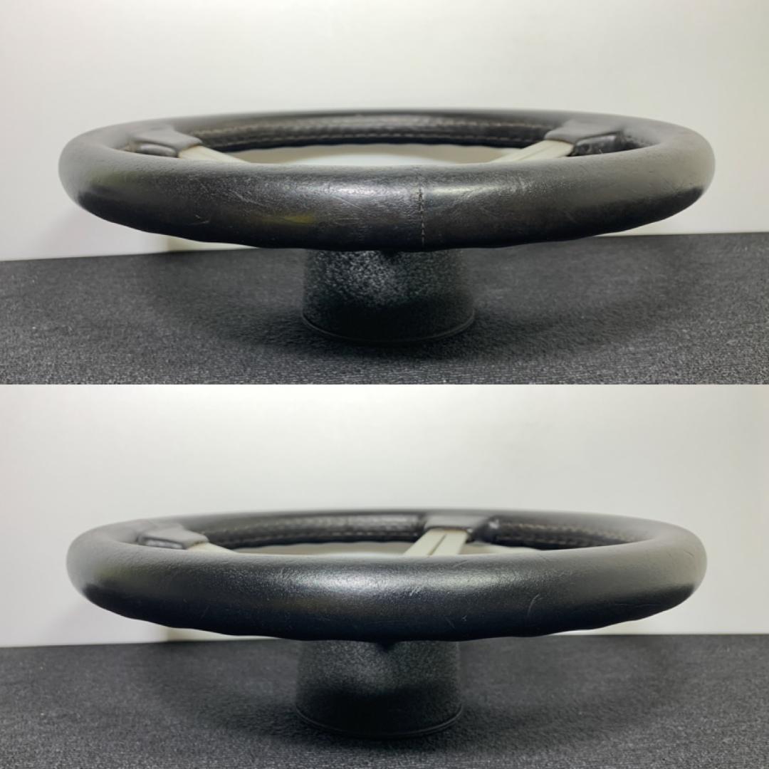 ナルディ クラシック シルバー スポーク レザー 33パイ ホーンボタン&ネジ付