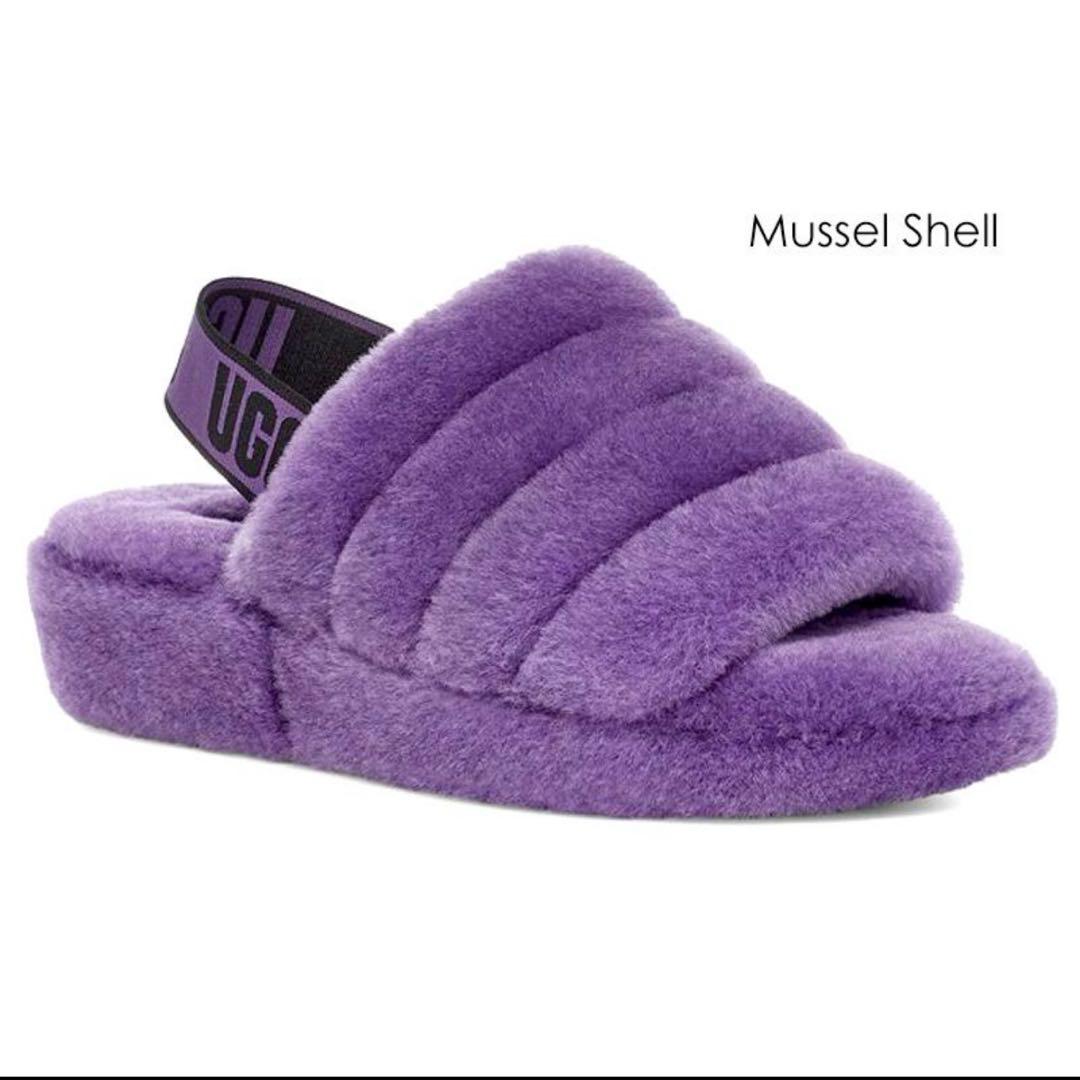 UGG パープル スリッパ サンダル UGG FLUFF ほぼ新品未使用
