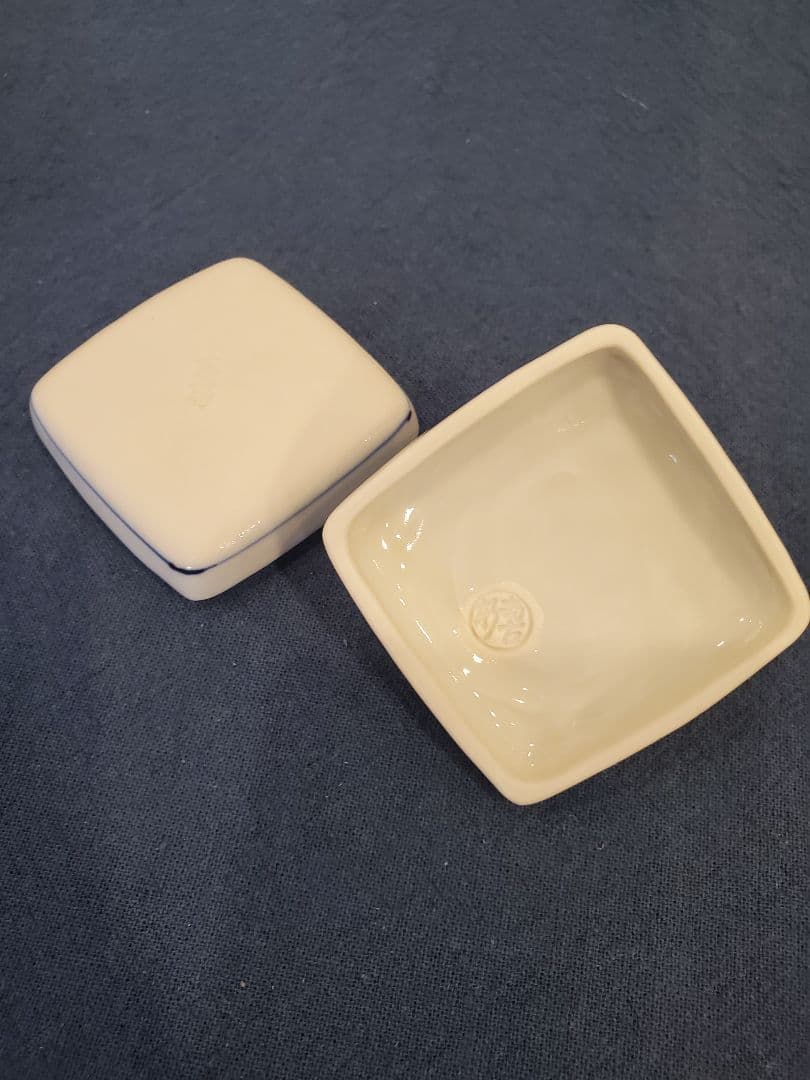 真葛香斎　染付　隅田川　香合　尋牛斎書付　共箱　桐箱