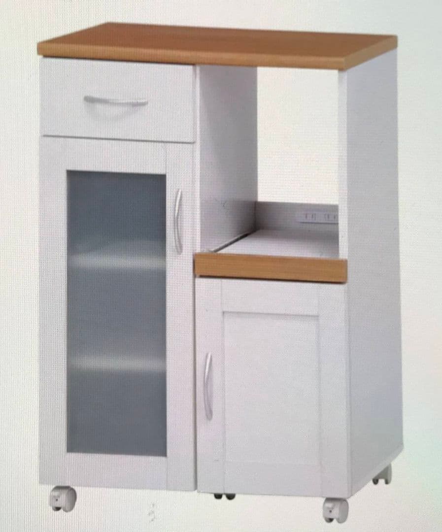 キッチン収納食器棚幅60×奥行39.5×高さ89cm　ホワイト