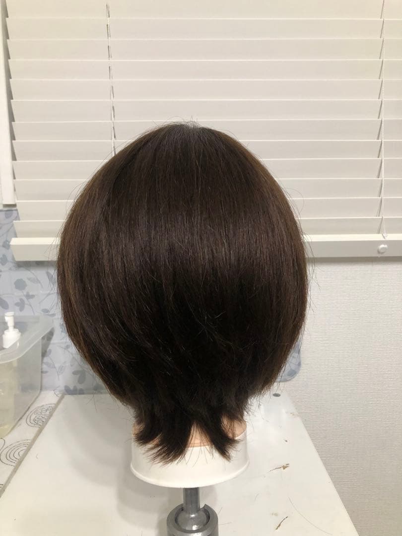 人毛100% フルウィッグ　ショートボブ　ブラウン