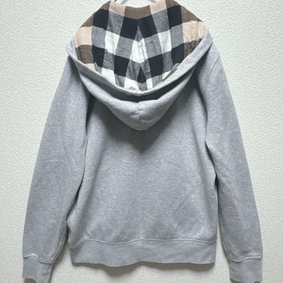 【BURBERRY BRIT】ジップパーカー グレー レディース L 裏起毛