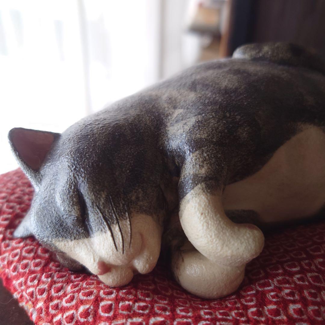 サバ白猫　眠り猫　作家サイン