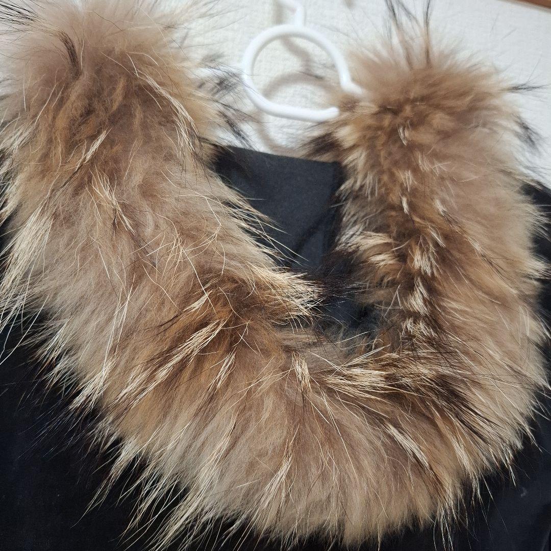 ●バーバリーブルーレーベル ラクーン 毛皮 ファー パーカー 38黒