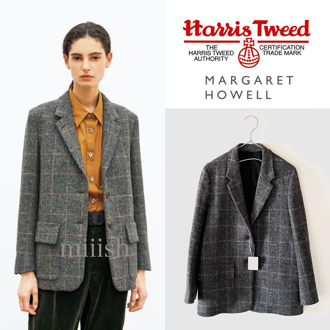 新品 マーガレットハウエル×ハリスツイード ウィンドウペンチェックジャケット