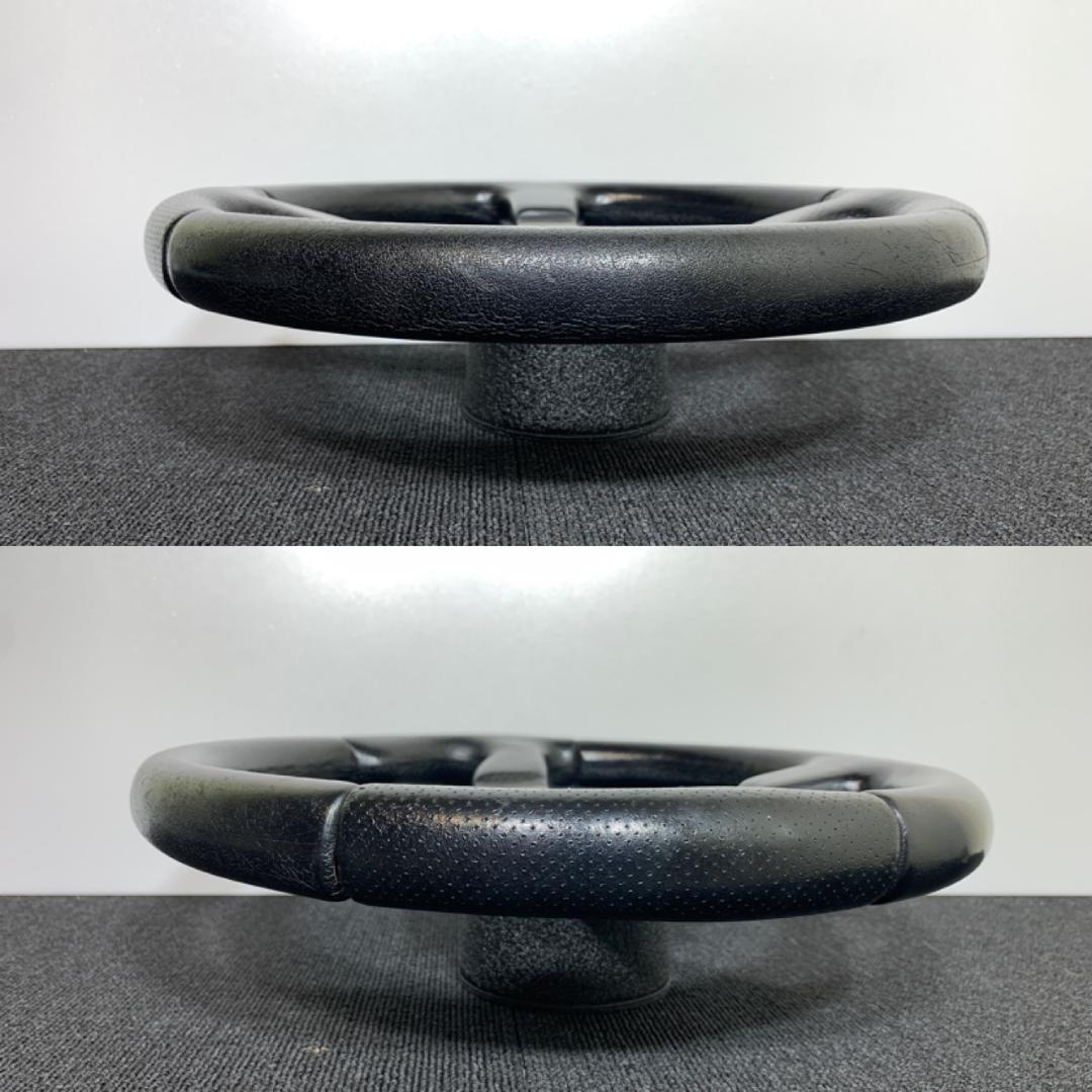 モモ RACE レース ステアリング 35パイ ブラックレザー×シルバースポーク