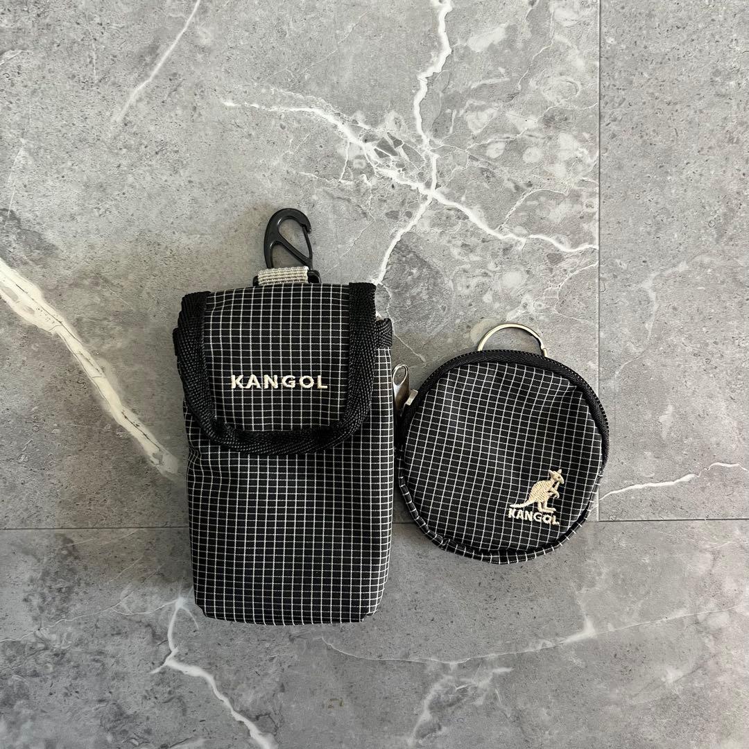 美品　kangol sling bag y2k スリングバッグ 格子柄 テック系