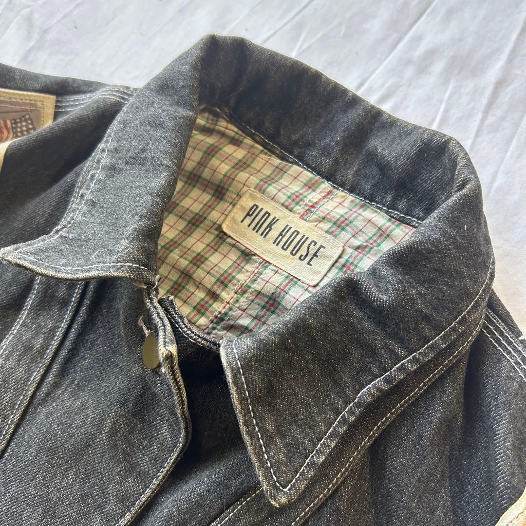 PINK HOUSE ダークデニムジャケット　パッチワーク
