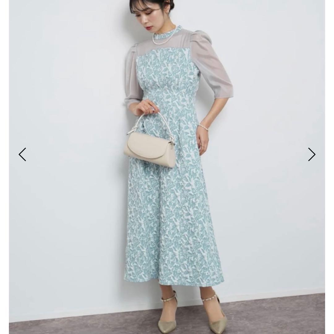 ヤマダヤ　Rire Fete ふくれジャガードバックリボンドレス