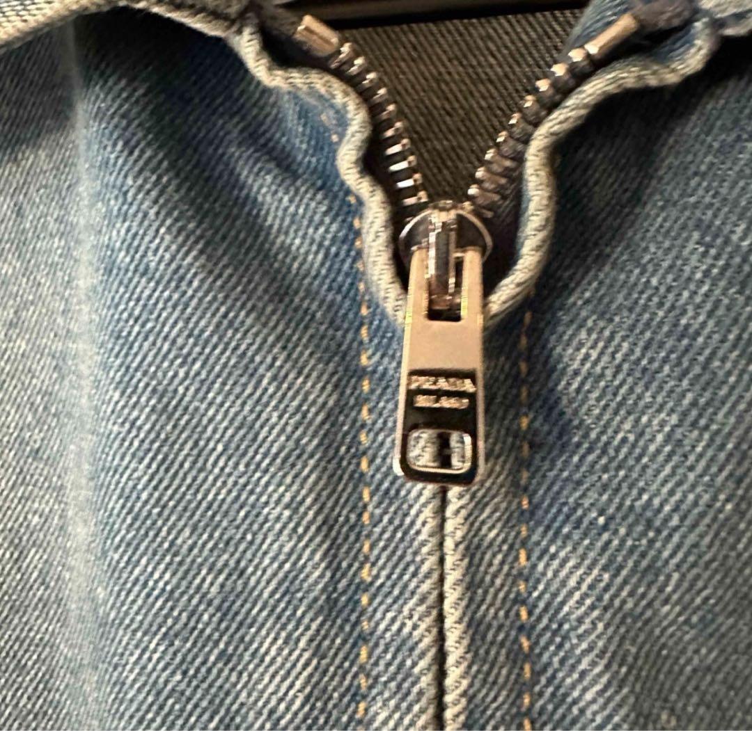 美品プラダダメージデニムクロップドジャケット36