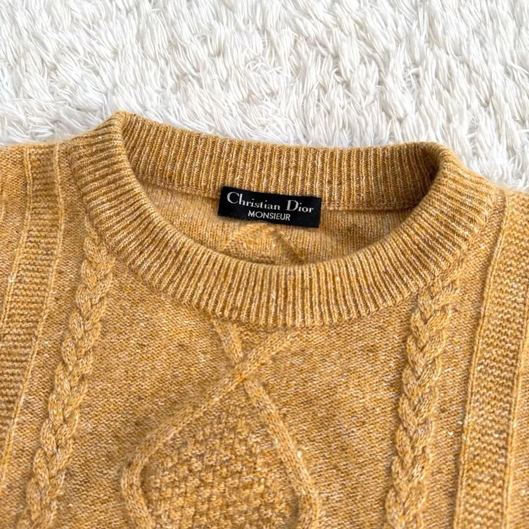 クリスチャンディオールムッシュー カシミヤ100% ケーブルニット セーター