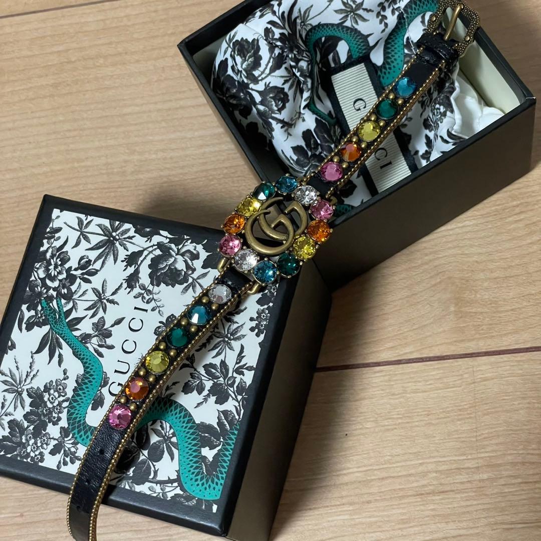 ✨️極美品✨️ GUCCI バングブレスレット マルチカラー GGロゴ 箱付き