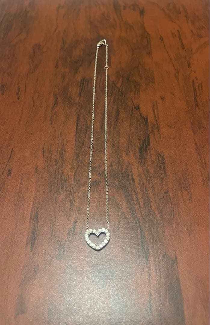 ポンテベッキオ ダイヤモンドハートネックレス K18WG 保証書付き