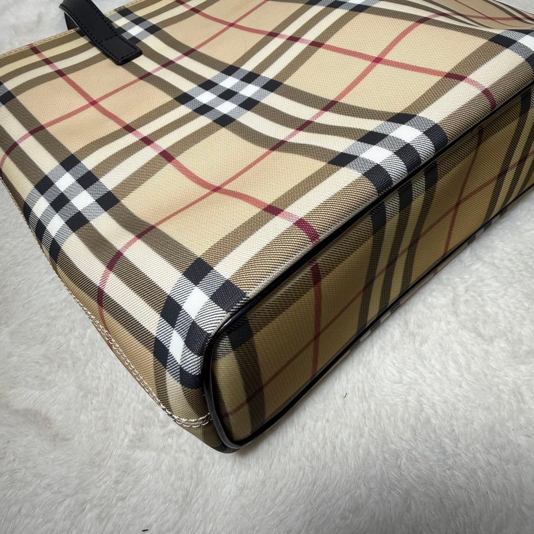 極美品　バーバリーロンドン　トートバッグ　ハンドバッグ　ノバチェック　PVC