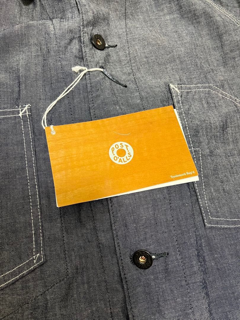 【新品】POST O'ALLS カバーオール シャンブレー USA製 Lサイズ