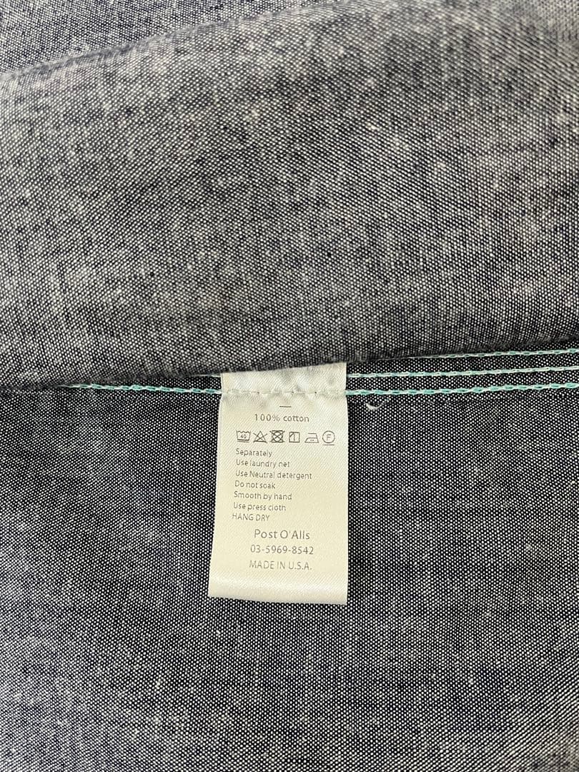 【新品】POST O'ALLS カバーオール シャンブレー USA製 Lサイズ
