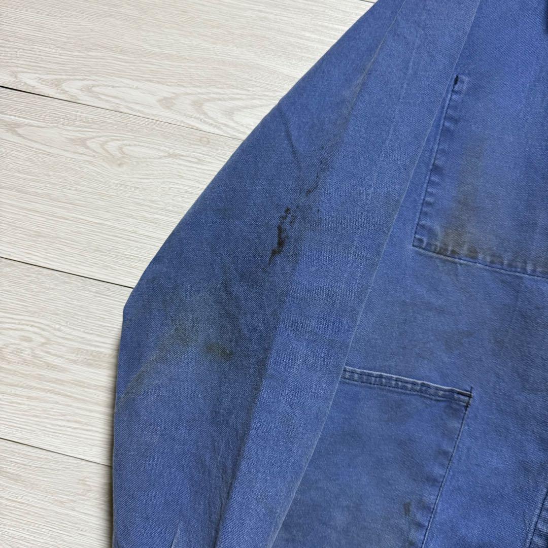 40s〜50s フレンチワークジャケット 良フェード モールスキン 木ボタン