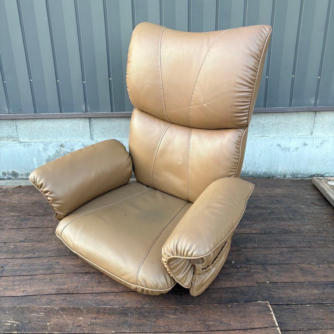 リクライニング座椅子 リラックスチェア アームチェア 大型 ハイバック 回転式