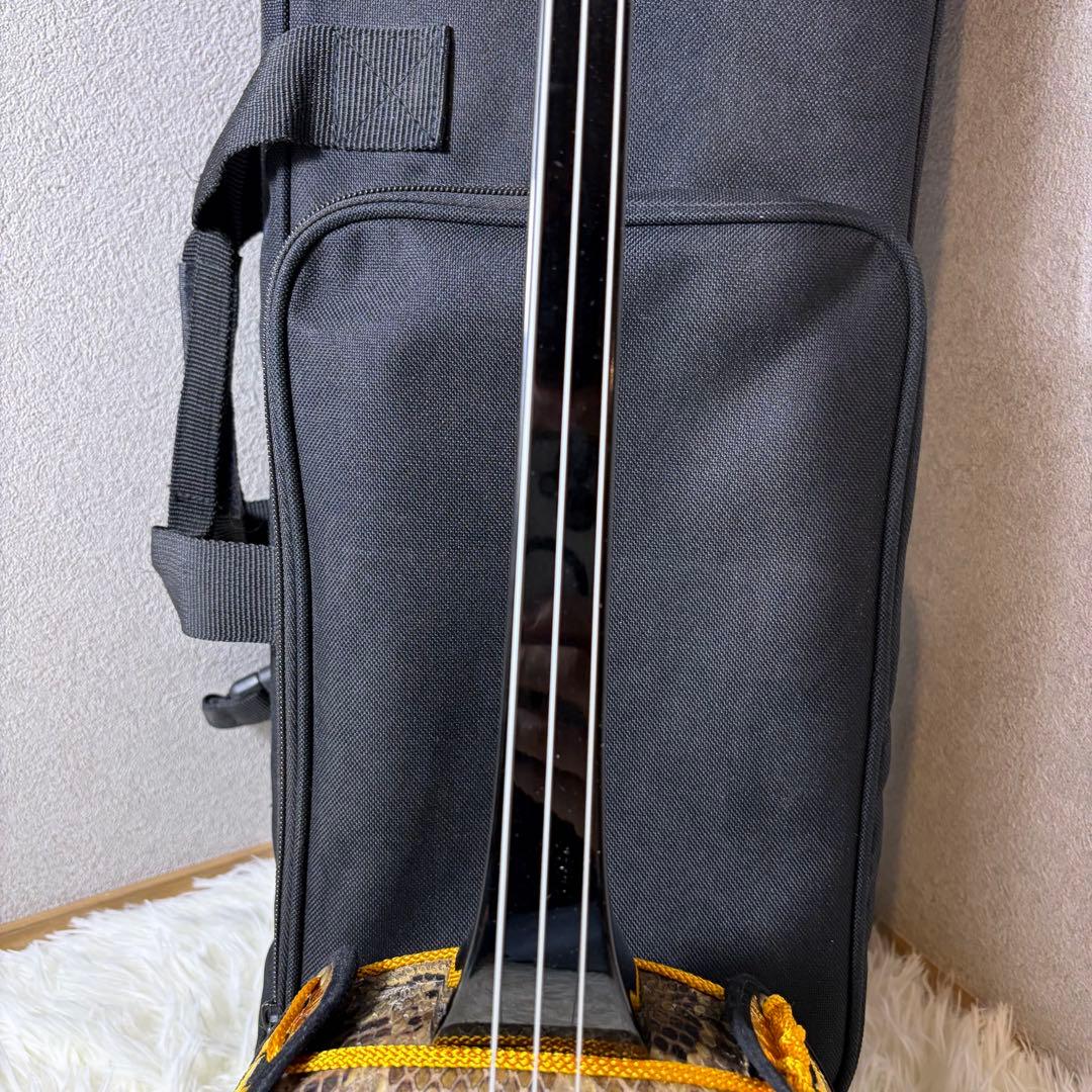 【極美品】沖縄三線 蛇皮 本革 民謡楽器 民謡 和楽器 三線 付属品多数