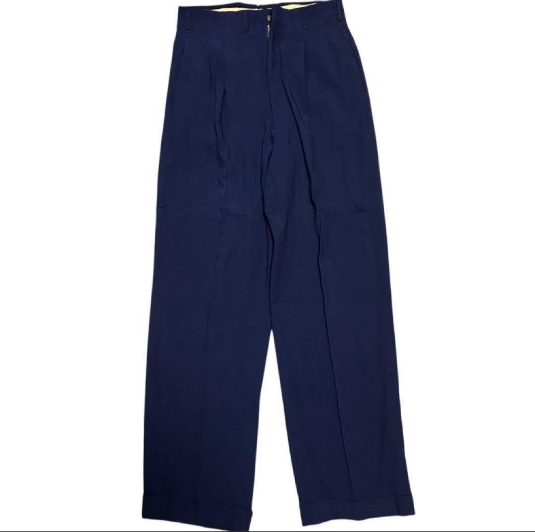 50s 絣　2タック　リネンスラックス　ロカビリー 着用画像