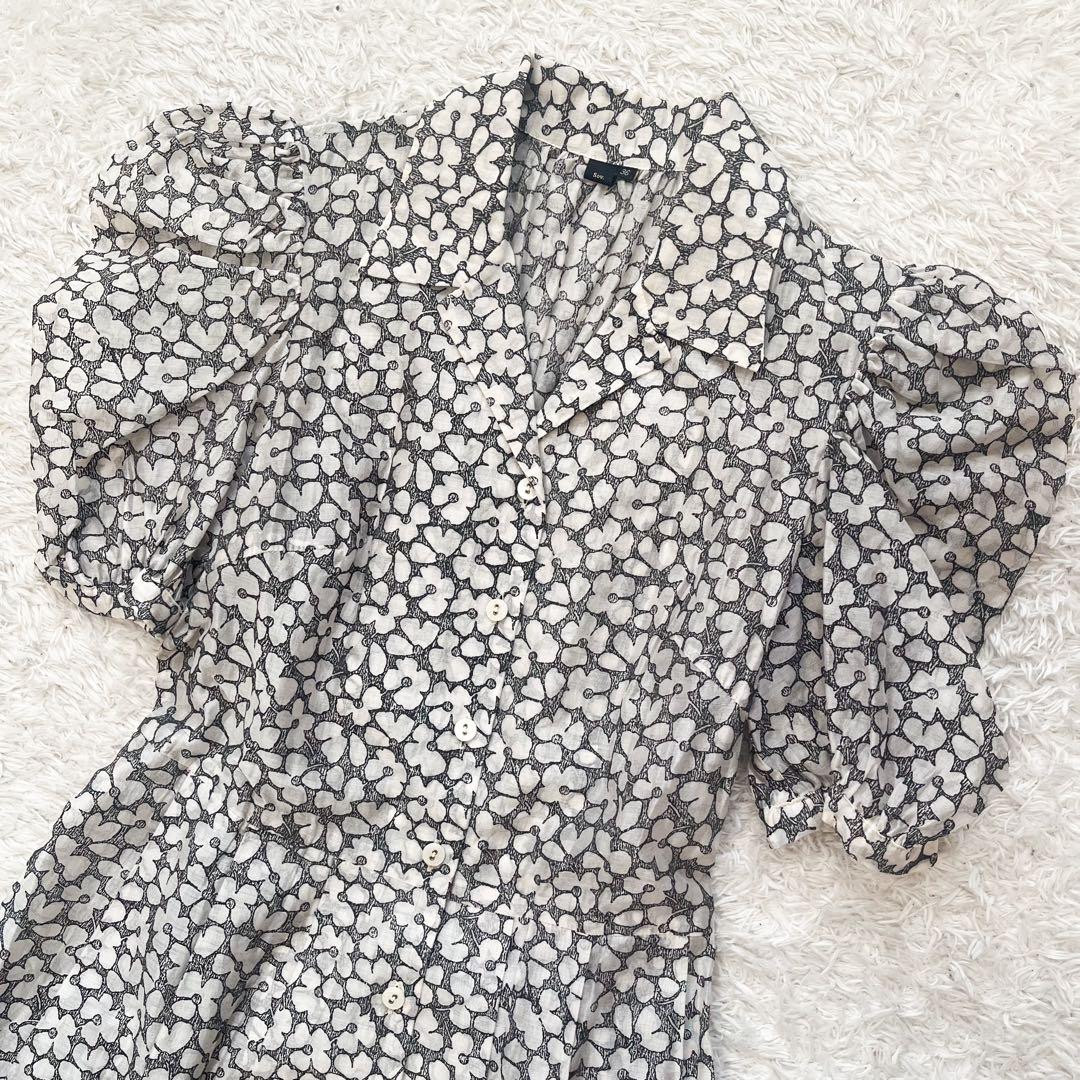 SOV. ソブ パフスリーブ　ロングワンピース　花柄