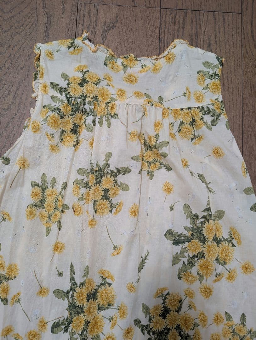 (未使用品タグ付き)ピンクハウス　たんぽぽプリント ノースリーブミディワンピース