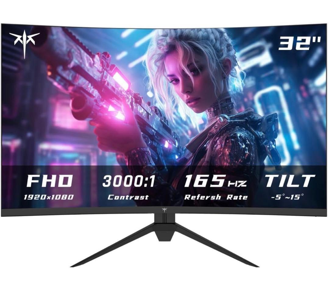 KTC 32インチ 湾曲ゲーミングモニター　1080P 165Hz