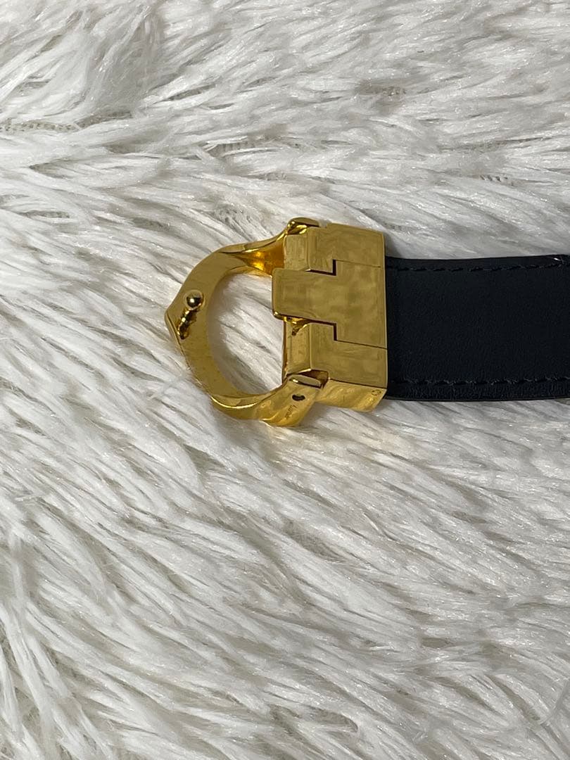 カルティエ must de Cartier 本革　レザーベルト 黒 ゴールド金具