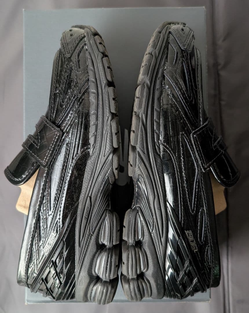 NEW BALANCE 1906L ブラック エナメル 24cm ローファー