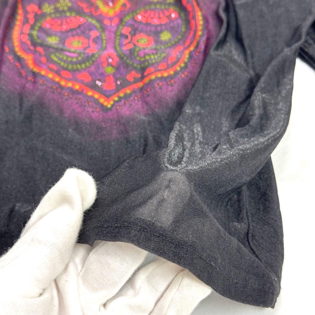 ジャンポールゴルチエ シアー 異素材 ハイネック カットソー ペイズリー 38