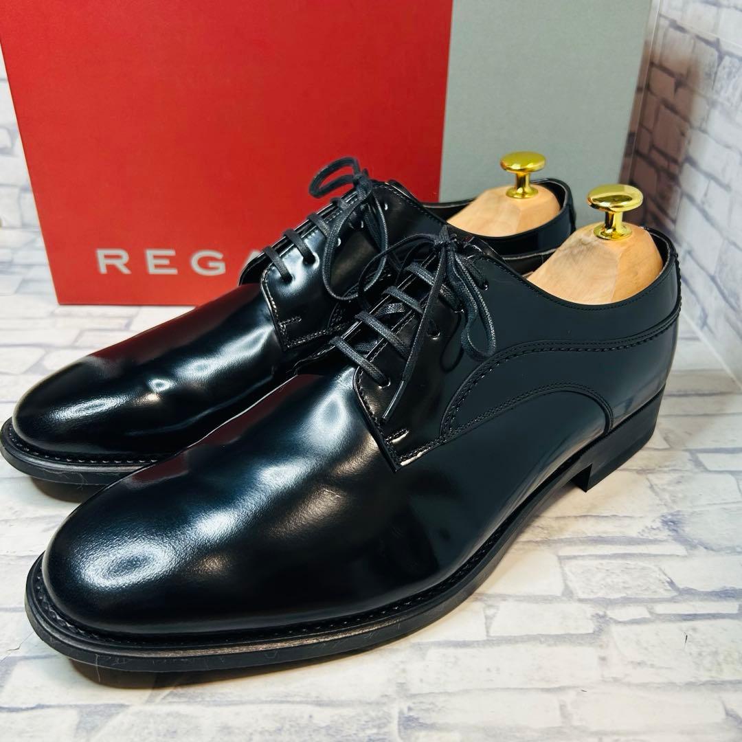 新古品 日本製 REGAL リーガル 30HR プレーントゥ 黒 24.5cm