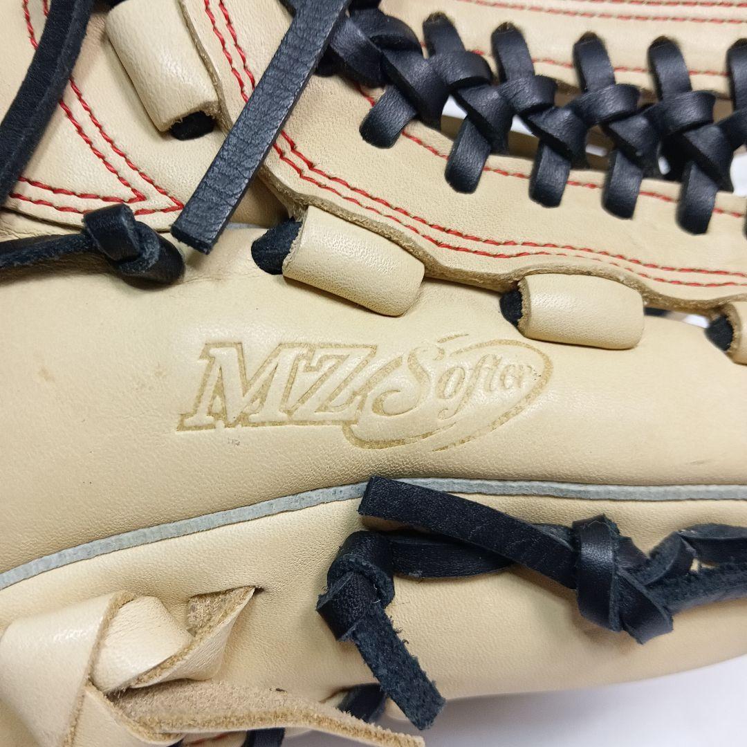 【美品】ミズノ　MZSofter　大人用　軟式グローブ　クリーム　オールラウンド
