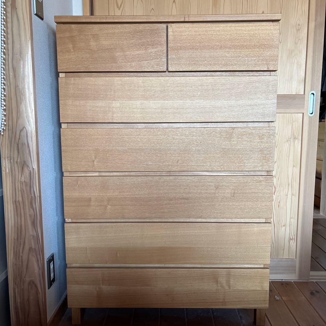 無印良品 タモ材チェスト ６段