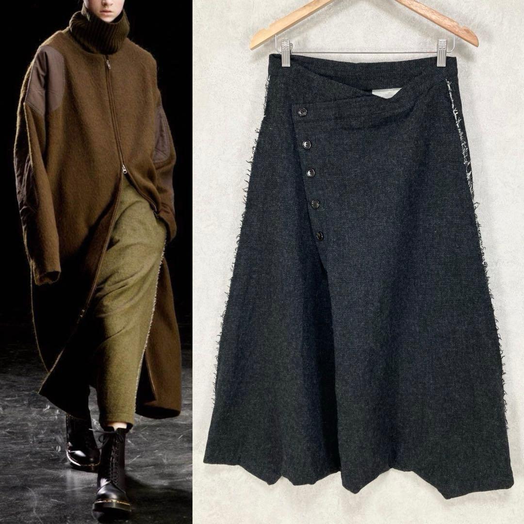 Y's ワイズ 美品 カットアウト サルエルパンツ グレー1