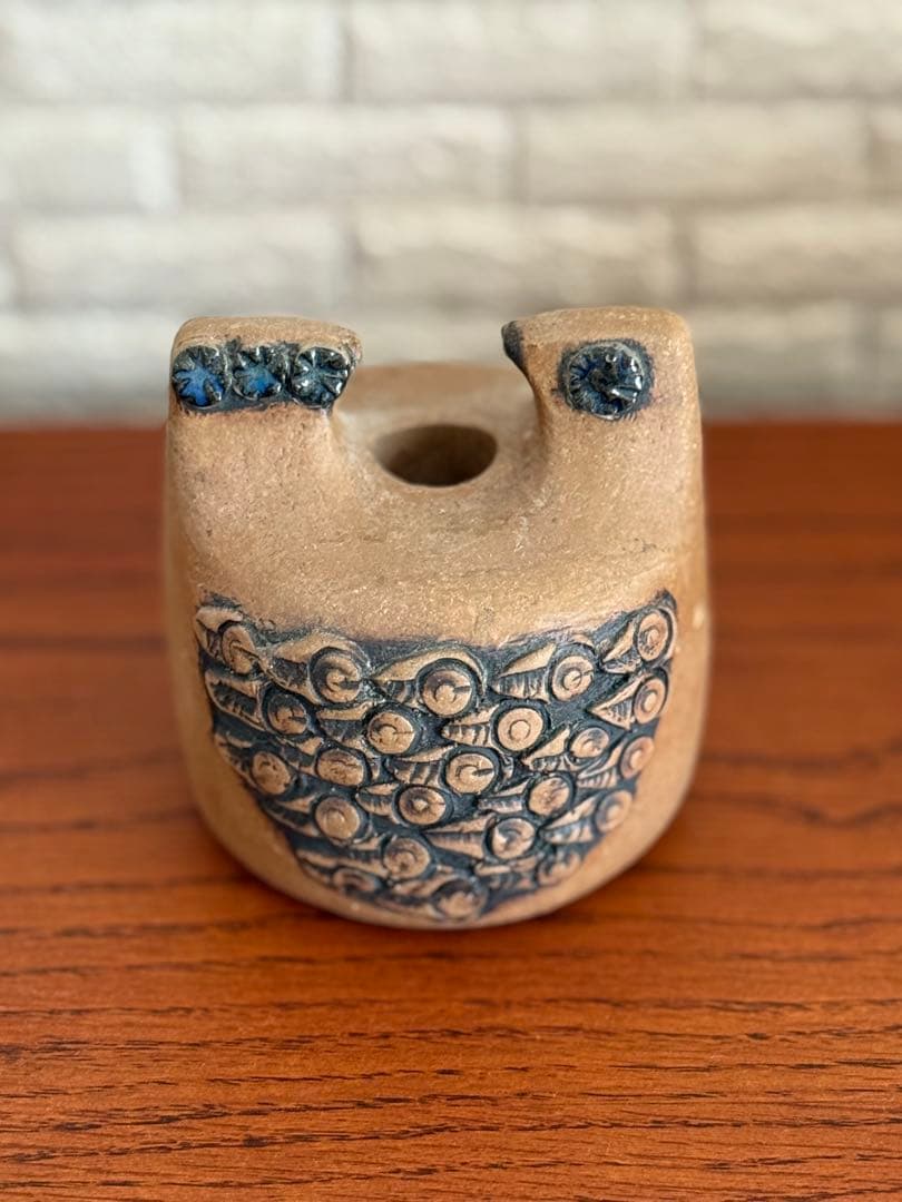 Lisa Larson 鳥のキャンドルホルダー 初期作品 刻印あり北欧陶器