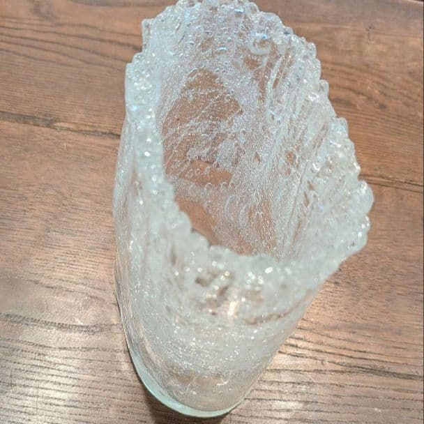 晴耕社ガラス工房 荒川尚也作 ガラス オーバル花器