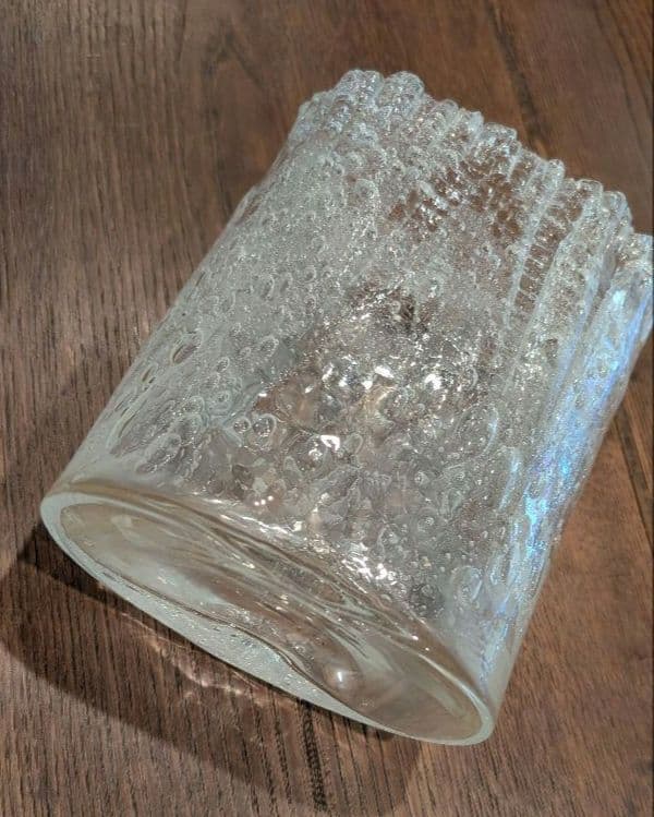 晴耕社ガラス工房 荒川尚也作 ガラス オーバル花器