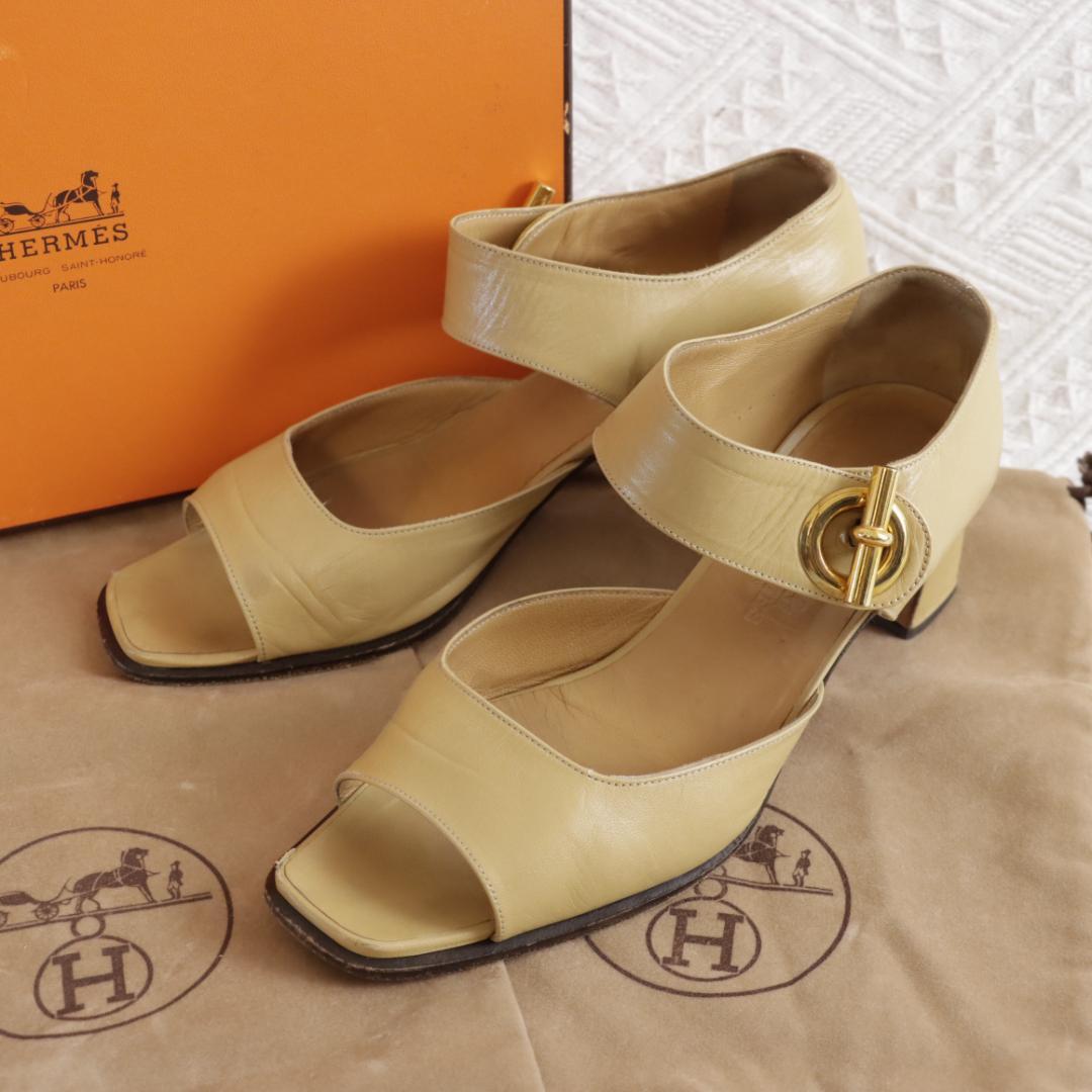 レア！Hermes　エルメス　ミュール　サンダル　レザー　ゴールド