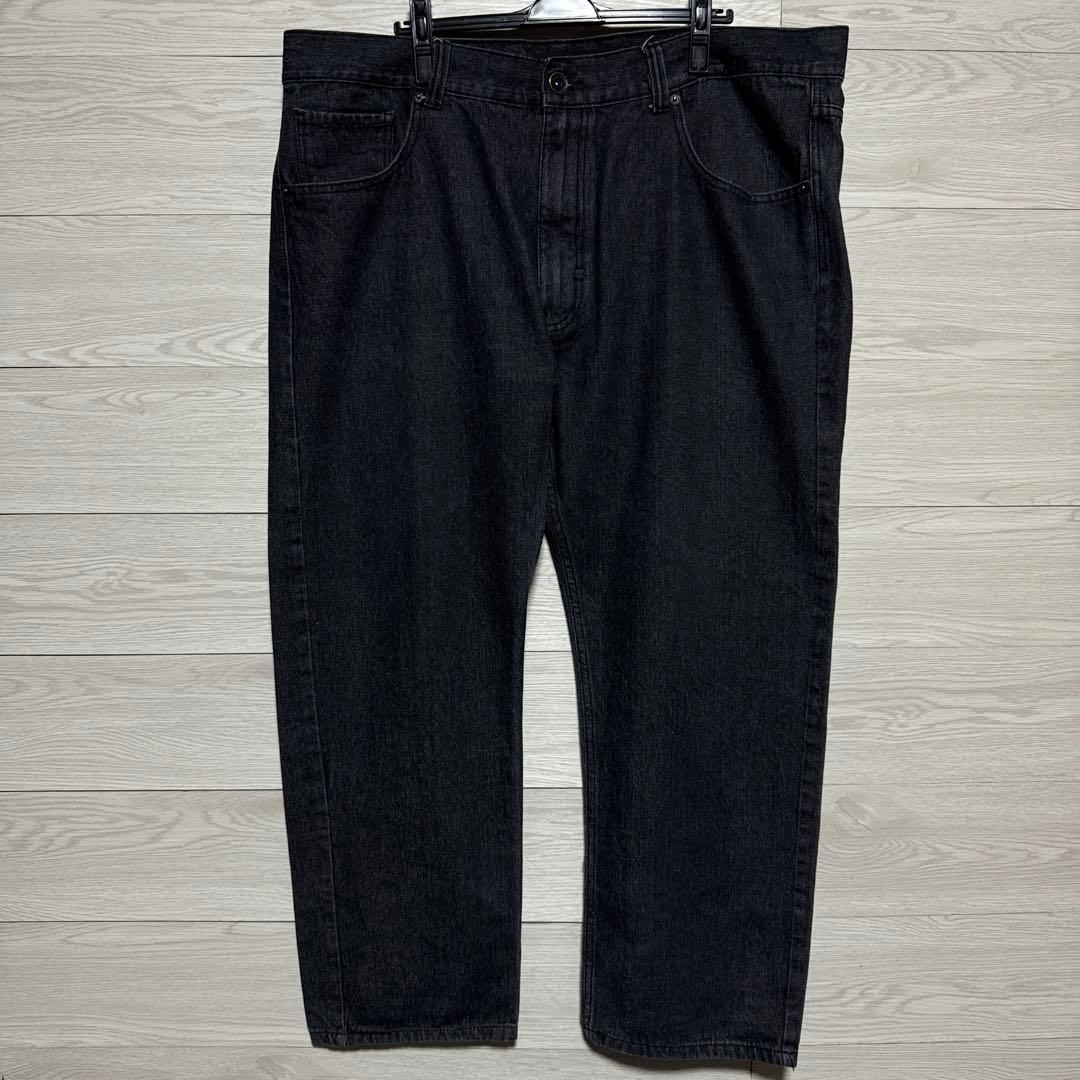 00s ROCA WEAR 先染め ブラックデニム 刺繍 W44 極太 バギー