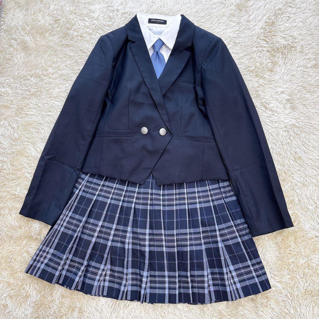 ポンポネット 160cm フォーマルスーツ 卒服　入学式 濃紺 お受験　発表会