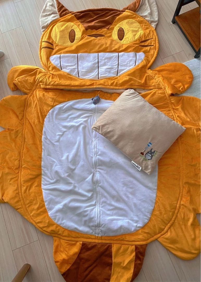 【美品】ねこバス トトロ シュラフ 寝袋 子供 お昼寝布団