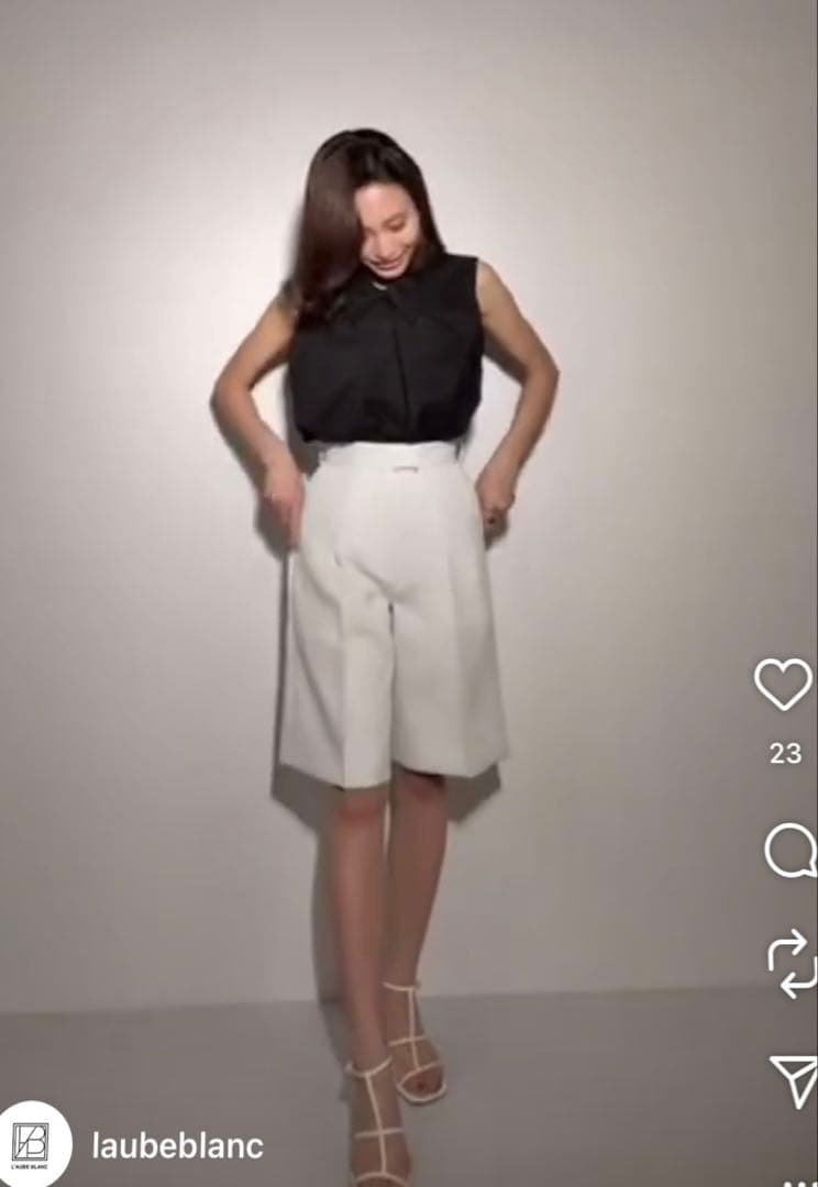 パンツ laubeblanc Front pin tuck Half pants