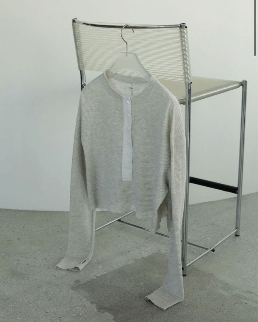 『新品未使用品』anuke Waffle Henley Tops(オートミール)