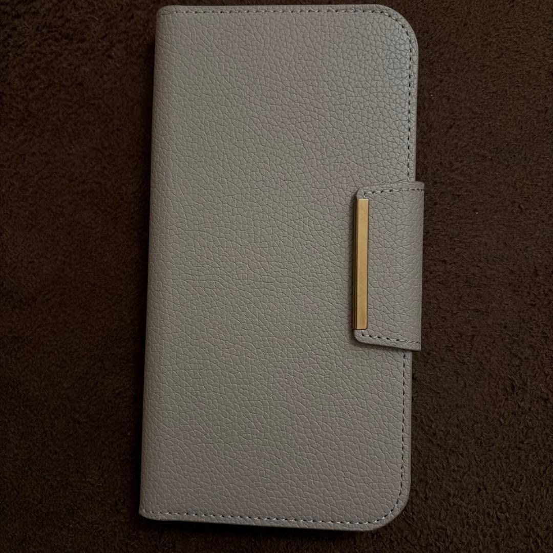 iPhone13プロマックス用手帳型ケース グレー