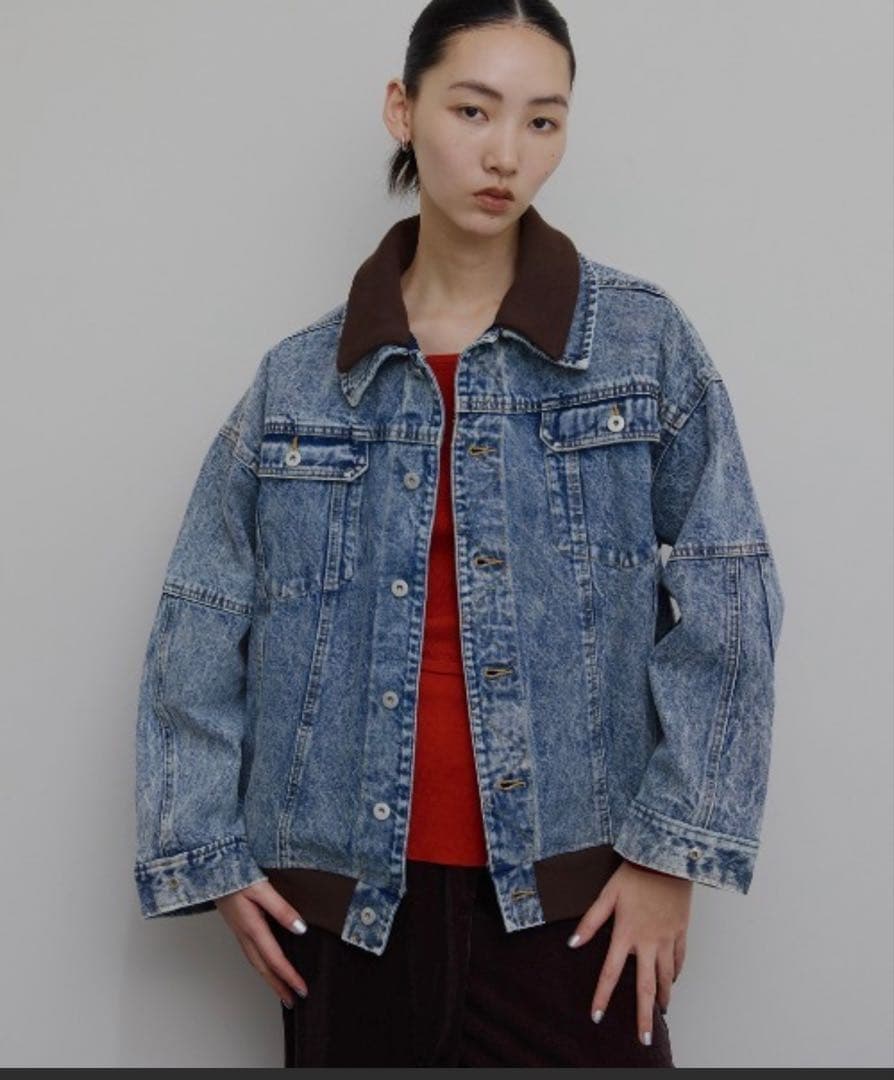 着用1回✨ AmeriVintage ✨RIB MIXDENIM BLOUSON