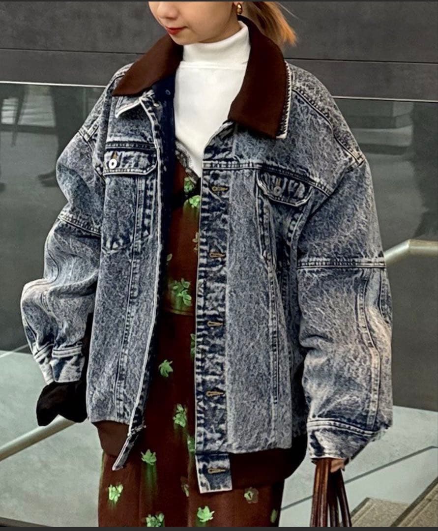 着用1回✨ AmeriVintage ✨RIB MIXDENIM BLOUSON