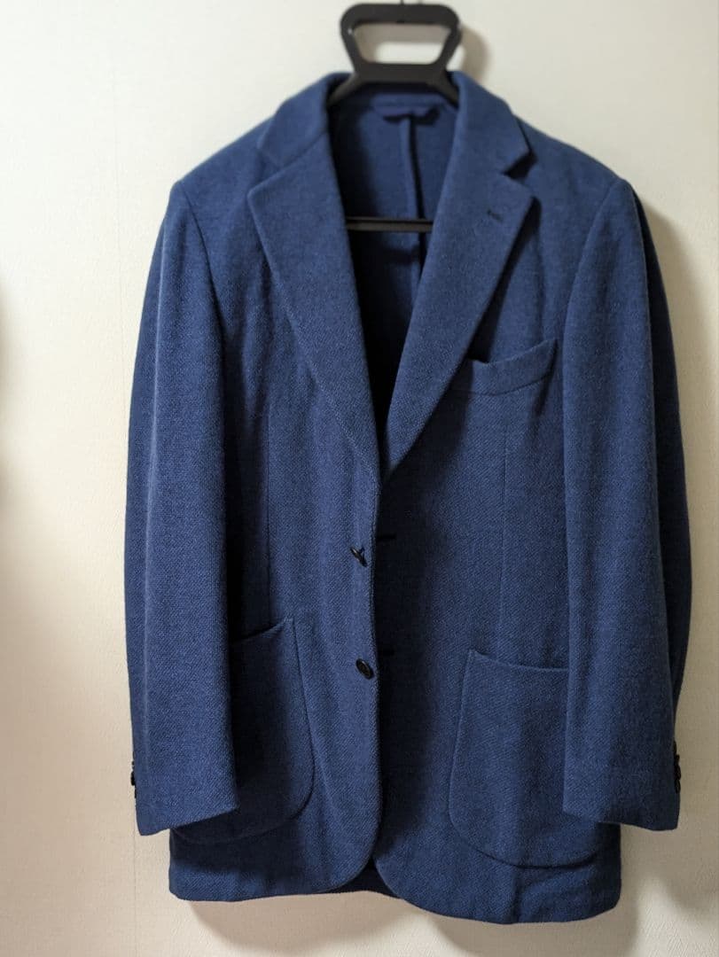 ベルベスト メンズテーラードジャケット ネイビー 46 ロゴ刻印ボタン
